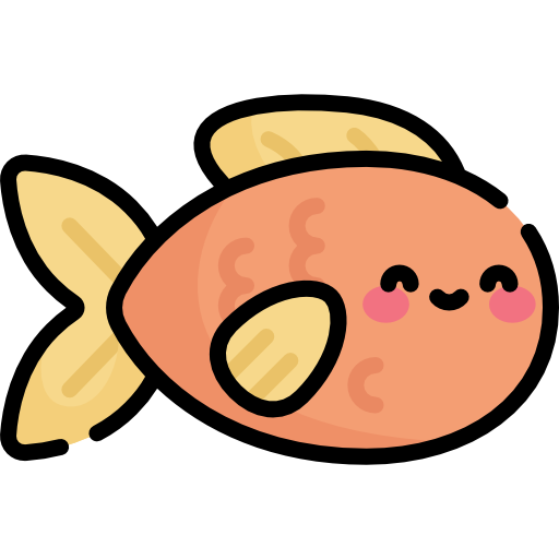 pescado Kawaii Lineal color icono