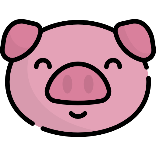 schwein Kawaii Lineal color icon