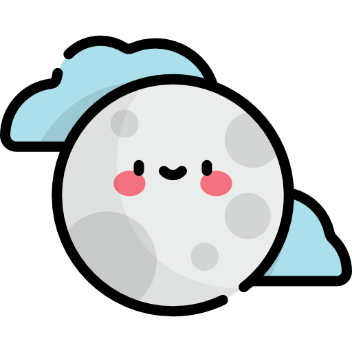 Moon Kawaii Lineal color icon