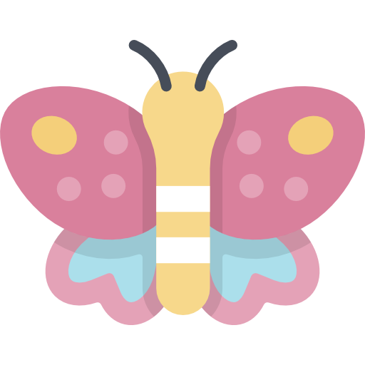 vlinder Kawaii Flat icoon