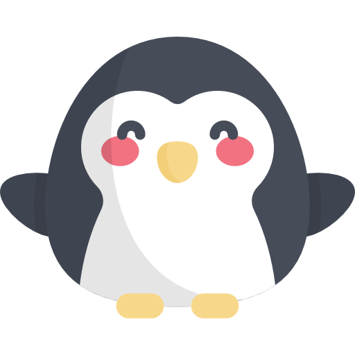 pingüino Kawaii Flat icono