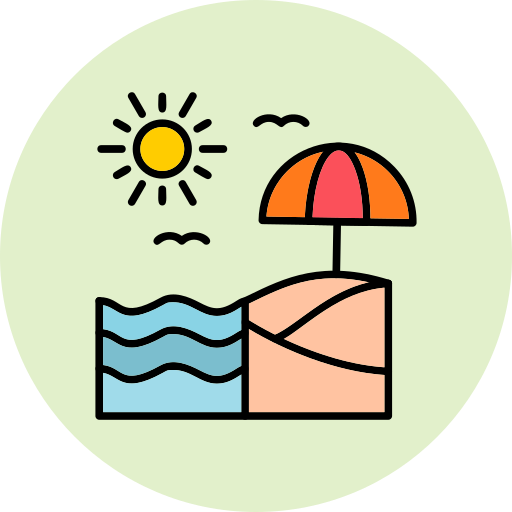 바닷가 Generic Outline Color icon