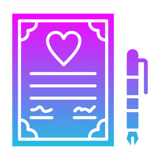 結婚契約書 Generic Flat Gradient icon