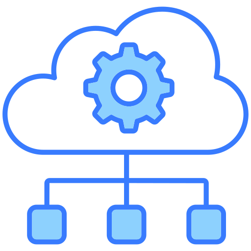 Cloud network Generic Blue icon