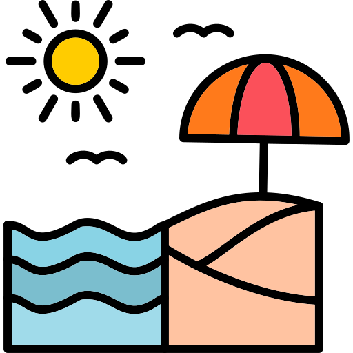 spiaggia Generic Outline Color icona
