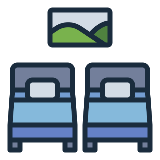Twin beds Generic Outline Color icon