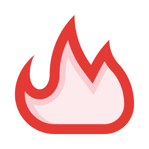 Flame Detailed Straight Lineal color icon