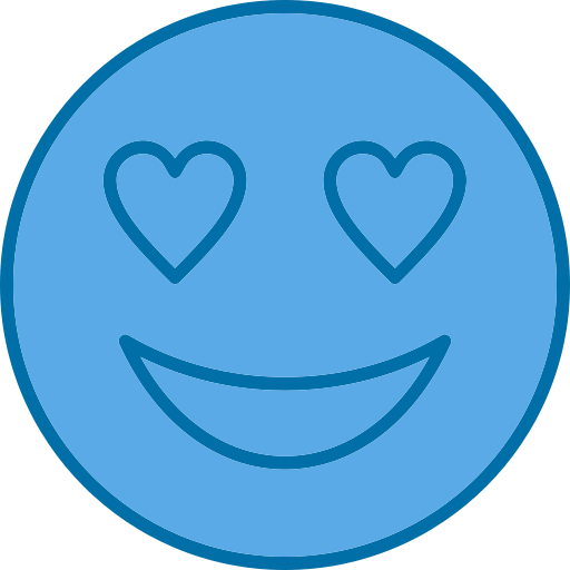 Heart eyes Generic Blue icon
