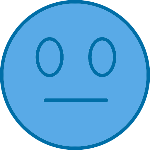 Neutral face Generic Blue icon