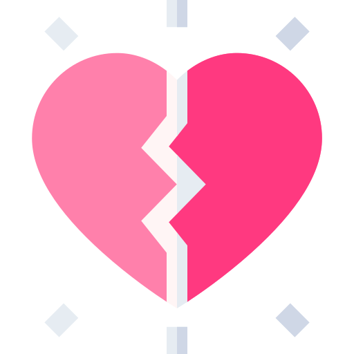 złamane serce Basic Straight Flat ikona
