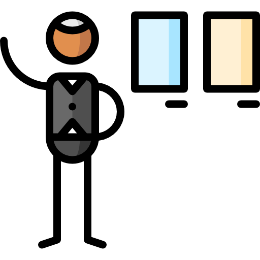 시간 강사 Puppet Characters Lineal Color icon