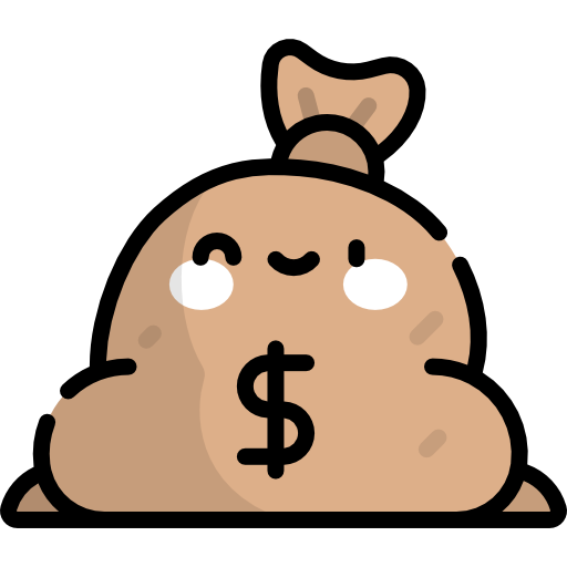 Money bag Kawaii Lineal color icon