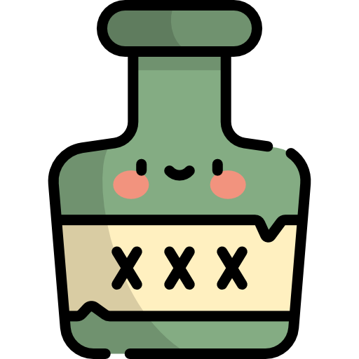 whiskey Kawaii Lineal color icon