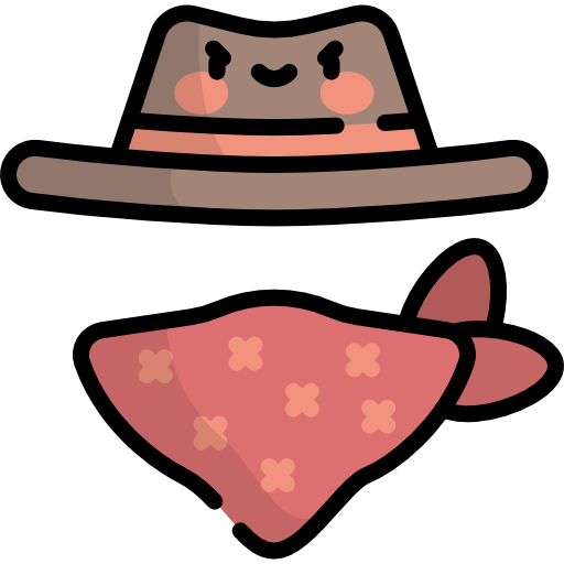 bandido Kawaii Lineal color icono