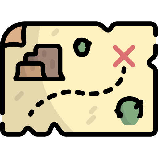 Treasure map Kawaii Lineal color icon