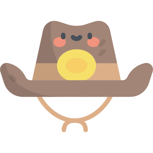 Cowboy hat Kawaii Flat icon