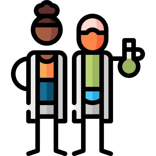 wissenschaftler Puppet Characters Lineal Color icon