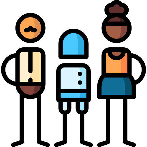 robot Puppet Characters Lineal Color icono