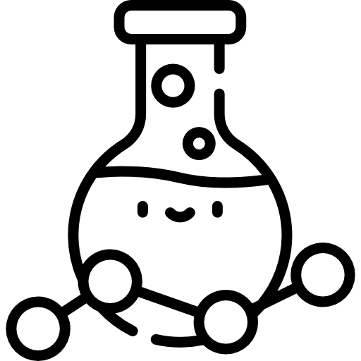 chimica Kawaii Lineal icona