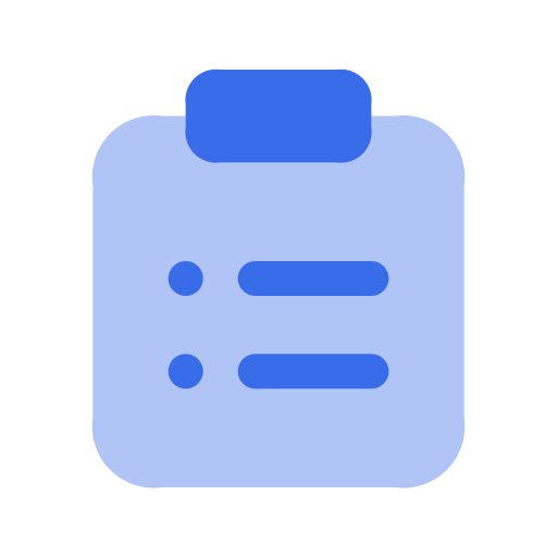 Clipboard list Generic Blue icon