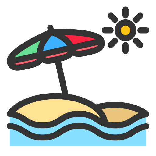 Зонт от солнца Generic Outline Color иконка