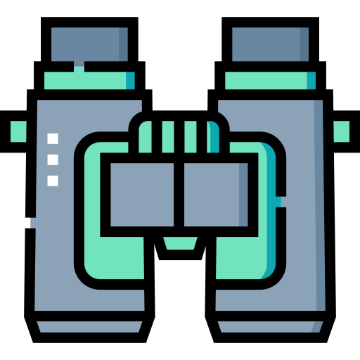 Binocular Detailed Straight Lineal color icon