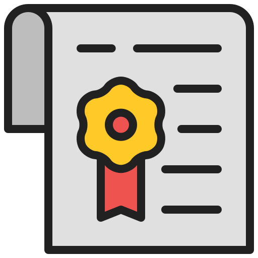 Certificate Generic Outline Color icon