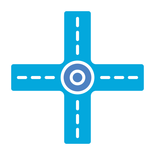 skrzyżowanie drogowe Generic Blue ikona