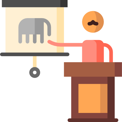 Presentation Puppet Characters Flat icon