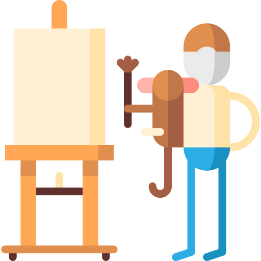 Painting Puppet Characters Flat icon