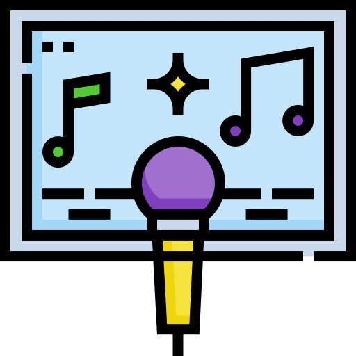 karaoke Detailed Straight Lineal color ikona