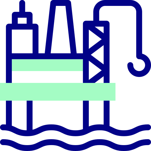 Öl plattform Detailed Mixed Lineal color icon