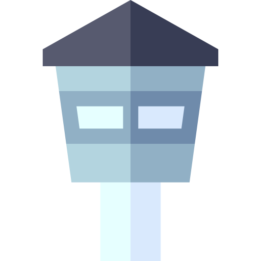 Control tower Basic Straight Flat icon