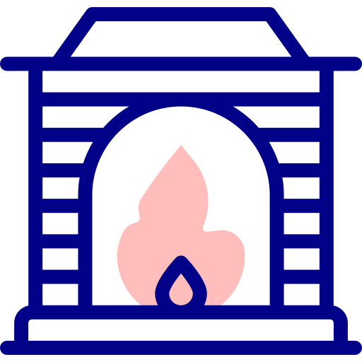 Fireplace Detailed Mixed Lineal color icon