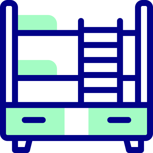 Bunk bed Detailed Mixed Lineal color icon