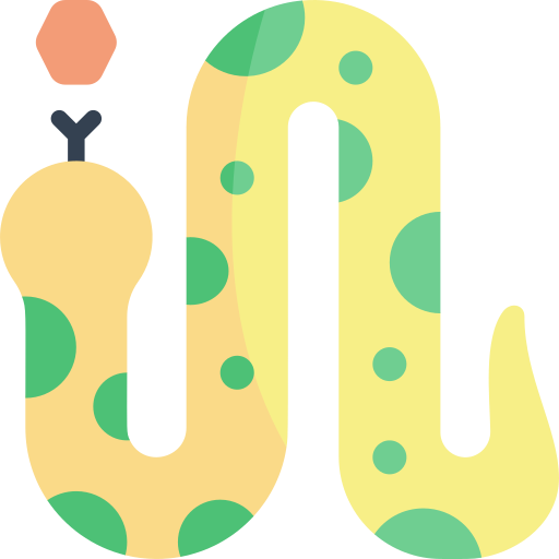wąż Kawaii Flat ikona