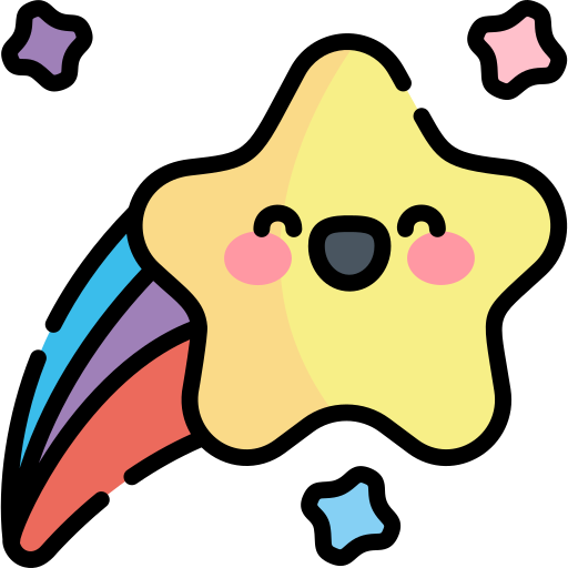 gwiazdy Kawaii Lineal color ikona
