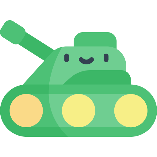 czołg Kawaii Flat ikona