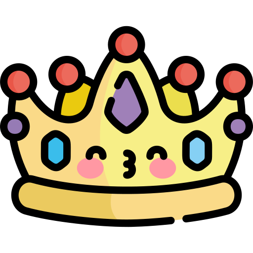 korona Kawaii Lineal color ikona