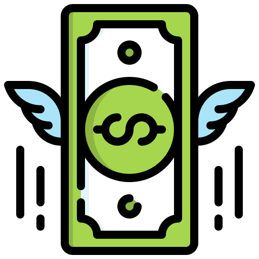 Flying money Generic Outline Color icon