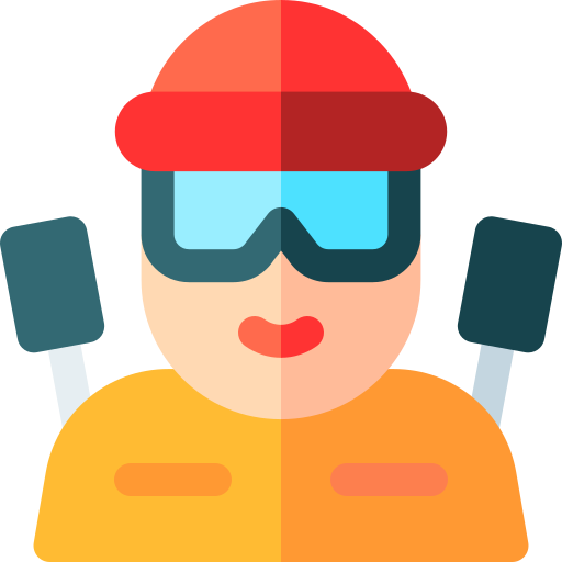 Skier Basic Rounded Flat icon