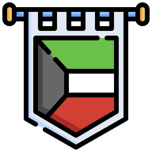Kuwait Generic Outline Color icon