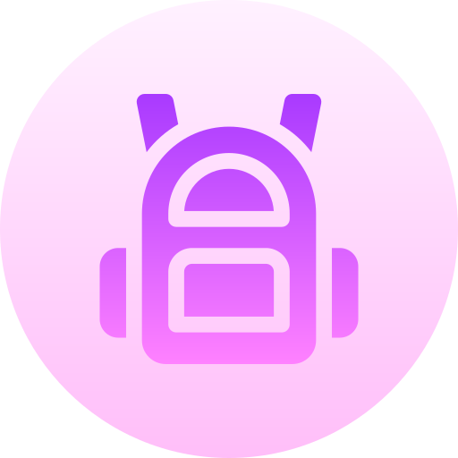 학교 가방 Basic Gradient Circular icon