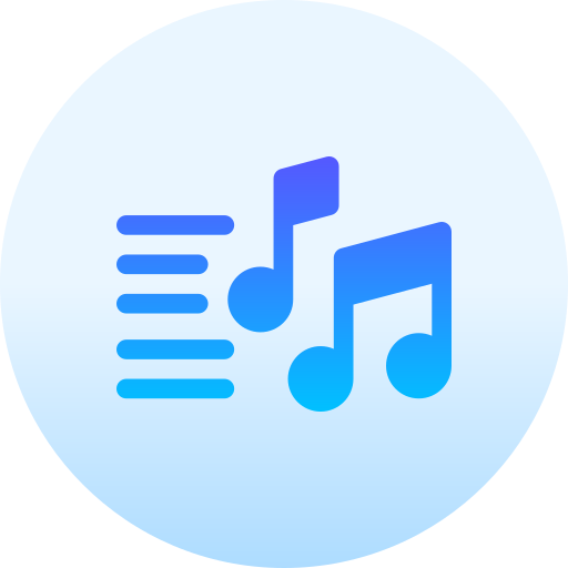muziek Basic Gradient Circular icoon