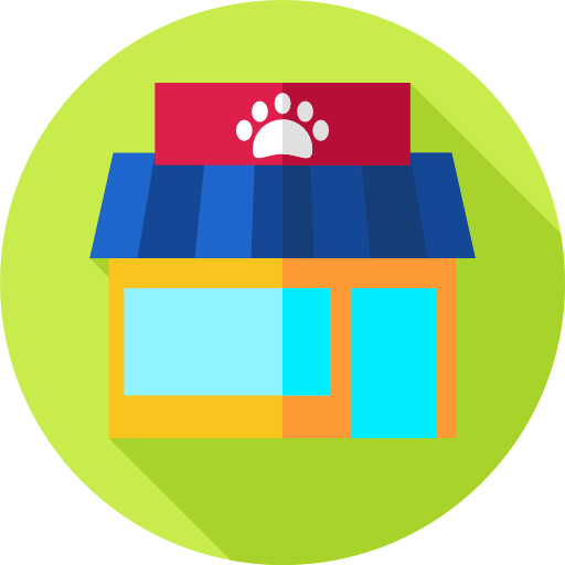 Pet shop Flat Circular Flat icon