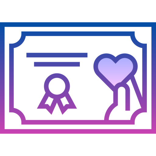 Certificate Detailed bright Gradient icon