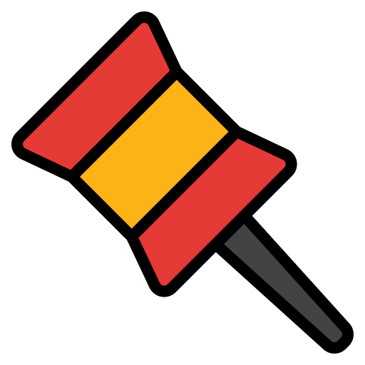 プッシュピン Generic Outline Color icon