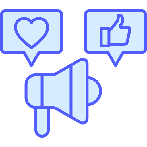 social media marketing Generic Blue icono