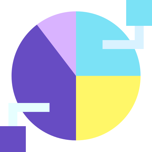 cirkeldiagram Basic Straight Flat icoon