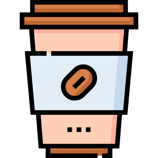 커피 Detailed Straight Lineal color icon
